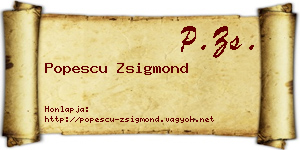 Popescu Zsigmond névjegykártya