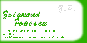 zsigmond popescu business card